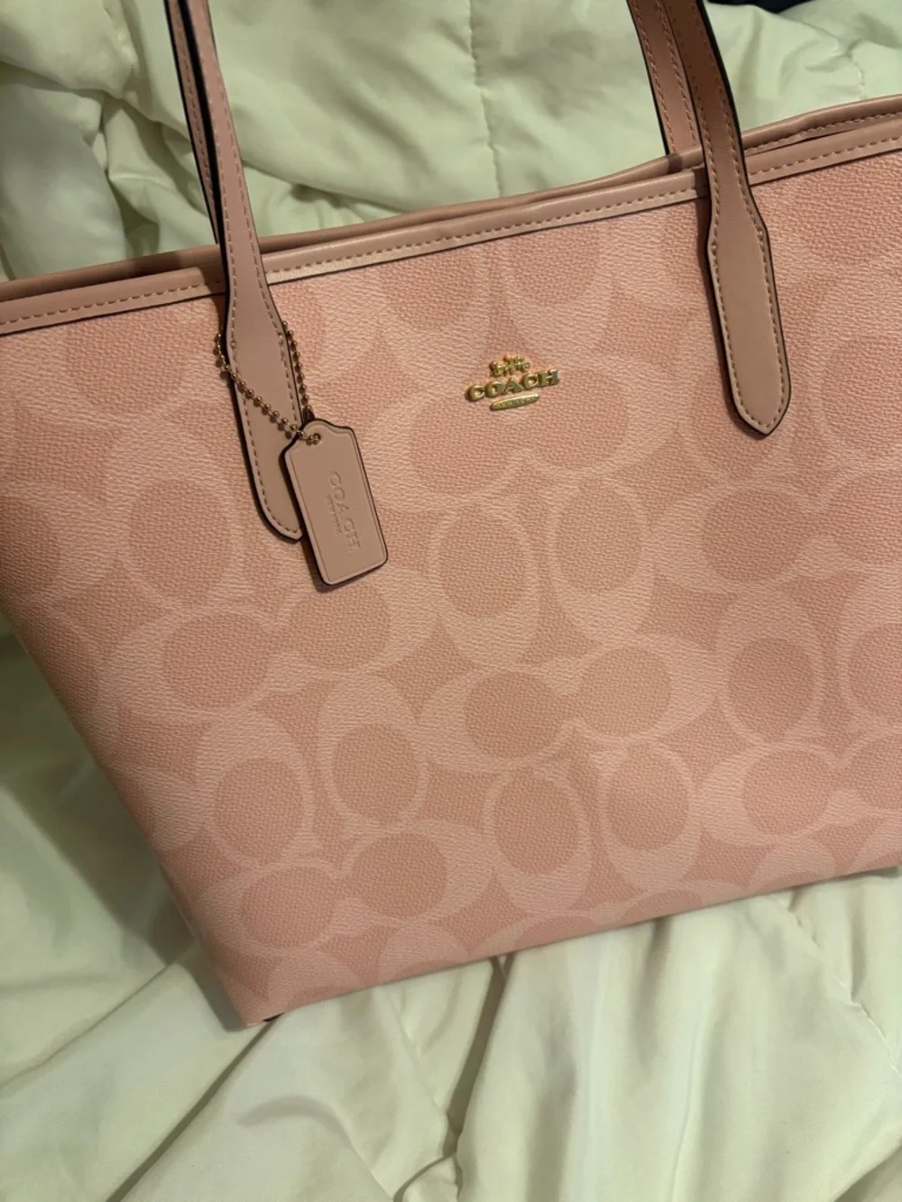 Pink Signature Pvc Tote with Gold Hardware - Picture 5 of 5